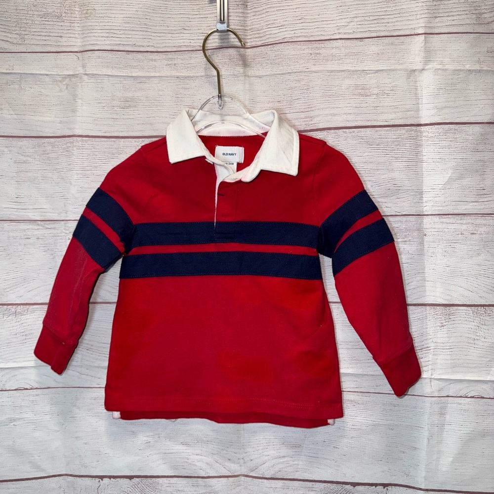 Old Navy Classic Red and Navy Kids Polo Shirt Size 18-24 Months